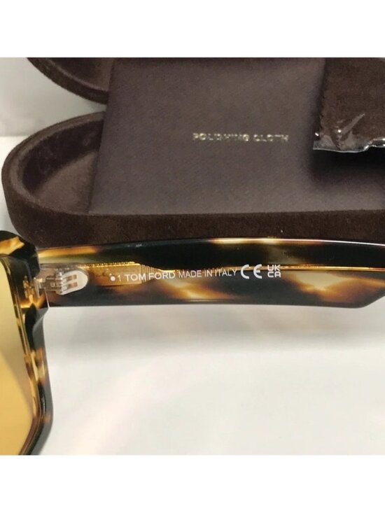 New Authentic Tom Ford TF1153 52E “Redford” Sunglasses – Dark Havana with Yellow main image 5